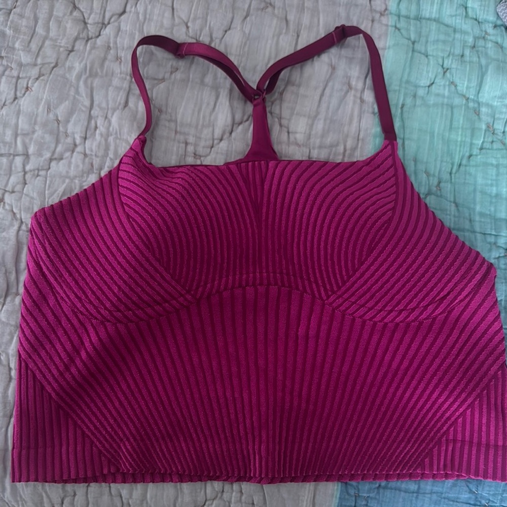 Women's Ribbed Pink Bralette